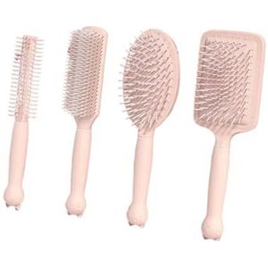 Roze Kat Luchtkussen Kam Vrouwen Hoofdhuid Massage Kammen Meisjes Antistatische Nat Krullend Ontwarren Haar Borstel Thuis Salon styling Tools(Pink)