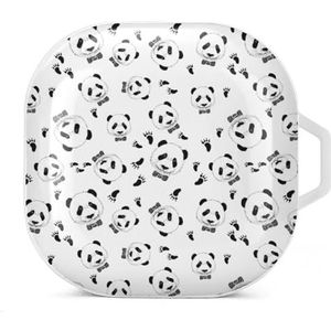 Panda Footprint Oordopjes Hoesje Compatibel met Samsung Hard Shell Beschermhoes Wit-Stijl