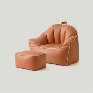 Zitzak Leer Luie Fauteuil Fauteuil Zitzak Tatami Met Vulling Zitzak Lounger Lounge Pluizig Leer Luie Bank