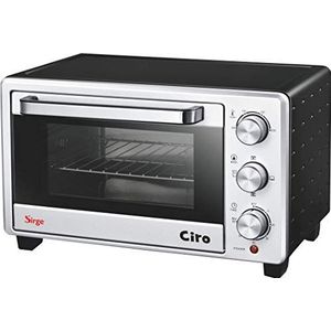 Sirge Forno21L Elektrische oven, zwart, 21 l, 1400 W, statisch en geventileerd, met dubbel glas en 3 kookstanden van 100 tot 250 °C