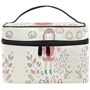 Lente Roze Schoonheid Cosmetische Tas Organizer Rits Make-up Tassen Pouch Toilettas voor Meisje Vrouwen