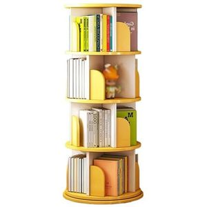 hoge boekenplank Staande boekenkast 4-laags boekenkast Baffle Design Vloerstaande boekenplank 46 * 46 * 126cm Displayrek 360° roterende boekenplank perfecte weergave