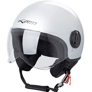 Motorhelm Motorfiets Scooter Jet Helm Demi Avio Vizier Gehomologeerd SonicMoto Zilver XS