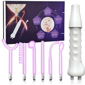 Hoge Frequentie Facial Machine Draagbare Handheld Elektrode Wand Glazen Buis Huidtherapie Machine Met 6 Argon Wands - Rimpel verminderen