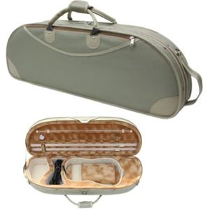 WUQIMUSC Viool Case 4/4 Full Size Nylon Oxford Lichtgewicht doos Verstelbare schouderbanden Reizen viool koffer tas (erwt groen)