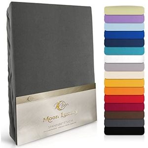 Moon -Luxe hoeslaken Jersey Stretch 230 g/m² voor waterbedden, boxspringbedden en conventionele matrassen (antraciet, 180x200-200x220)