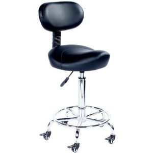 Zadelkruk Verstelbare Zadelkruk Stoelen Met Rugleuning Ergonomische Zadelkruk Draaibaar, Hydraulisch Verstelbaar Geschikt For Binnen En Buiten (Color : Black)