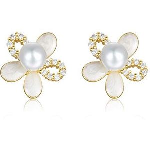 Vrouwen Oorbellen， Sterling zilveren oorbellen for dames 925 Sterling zilveren oorbellen Hypoallergeen High-end oorbellen Prachtige bloemvorm Mode E