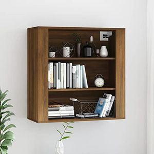 AUUIJKJF Kasten & Opslag Wandkast Bruin Eiken 80x33x80 cm Engineered Houten Meubels