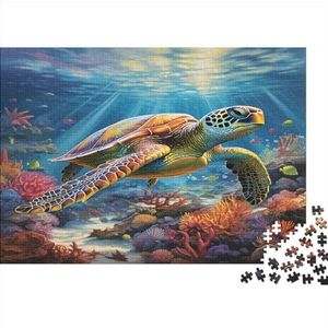 Turtles Mind-Bending Puzzel Spel: Puzzels voor Volwassenen Houten Puzzel Geometrie Logica IQ Spel Zee Puzzel Kunstwerk Puzzel Muurdecoratie Unieke Geschenken 500 stuks (52 x 38 cm)