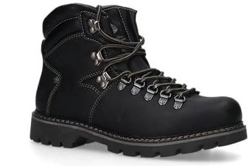 Dockers by Gerli Klassieke enkellaarsjes voor heren, uitneembaar voetbed, warm gevoerd, zwart (100), 41 EU