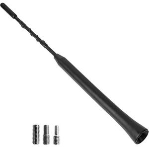 Auto-antenne, 23 cm lang, voor storingsvrije ontvangst van AM, FM 87,5-108 MHz, DAB, DAB+, in zwart, opschroefbaar met universele adapter M4 M5 M6, korte sprietantenne