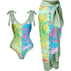 SDFGH Badpak Bikini met rok Badpak Zomer Dames Strik Coverup Strandbadpak (Color : D, Size : Large)