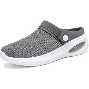 Klompen voor dames en heren, zomerpantoffels, instappers, strandsandalen, tuinklompen, indoor, outdoor, vrijetijdsschoenen, Grijs, 40 EU