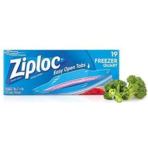 Ziploc Bag Freezer Quart, 19 Count Boxes (Pack van 12)