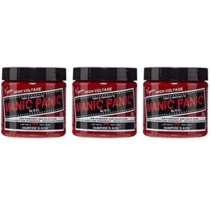 Manic Panic Vampire's Kiss Classic Crème, veganistische en diervriendelijke semi-permanente rode haarverf, 3 x 118 ml