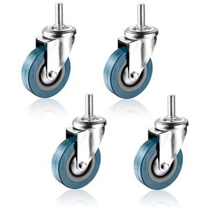 Zwaar uitgevoerde zwenkwiel met rem, M10 M12 Schroefdraad 65 75mm Meubelwielen met Dubbele Blokkering en 360 Graden Rotatie(Swivel,65MM/M10)