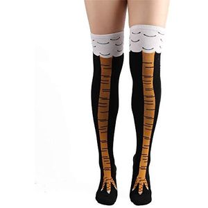 Crazy Funny Chicken Legs Kniehoge Nieuwigheid Sokken Grappige Geschenken/44(Yellow,20inch)