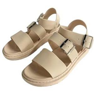 Femme Luxe Gladiator damessandalen, gesp riempje, maat 3-8 - Estrella, Beige, 36 EU