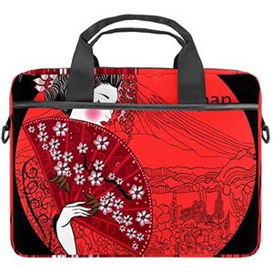 Vrouw Japanse Laptop Schouder Messenger Bag Crossbody Aktetas Messenger Sleeve voor 13 13.3 14.5 Inch Laptop Tablet Beschermen Tote Bag Case, Meerkleurig, 11x14.5x1.2in /28x36.8x3 cm