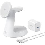 Anker - MagGo 3-in-1 - Draadloze Oplaadstation - Wit - 15 Watt