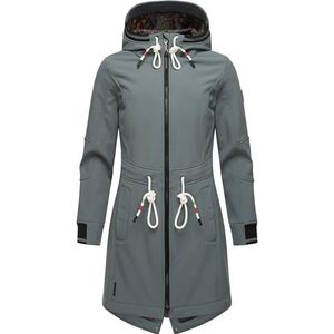 MARIKOO Mount Furnica overgangsjas voor dames, softshelljas, waterdicht, ademend, met capuchon, XS-3XL, stormy blue, 3XL