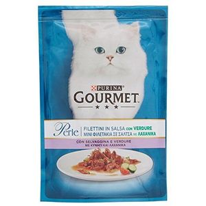 Purina Gourmet parels in saus natvoer voor katten met wild en groenten, 85 g