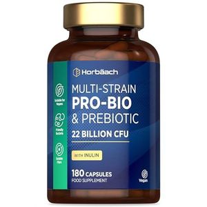 Multi-Strain ProBio and Prebiotic 22B | 180 Capsules | Probiotica en Prebiotisch Supplement | 3 Maanden Levering | Horbaach