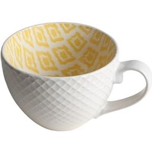 BLacOh Mokken keramische koffiekopjes melk thee ontbijt mok cappuccino bloem kopjes latte keuken servies hoogwaardige koffiemokken (maat: 401-500 ml, kleur: 37)