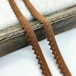 10mm elastische band Nylon lint Ondergoedbandjes BH-band Jurk Naaiwerk Kanten rand Kledingaccessoire Haarbanden DIY-Browm-5 yards