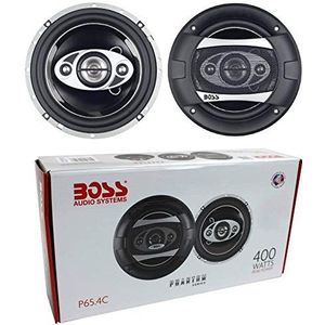 2 coaxiale luidsprekers 4 weg compatibel met BOSS AUDIO SYSTEMS PHANTOM P65.4C 16,50 cm 165 mm 6,5"" diameter 200 watt rms 400 watt max gevoeligheid 84 db 4 ohm, per paar