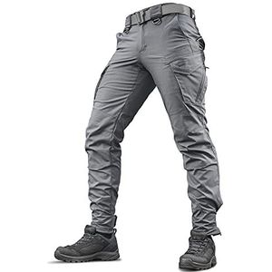 M-Tac Agressor Flex Tactical Cargo broek voor heren, katoenen werkbroek, jacht en outdoor, duurzaam ontwerp met meerdere zakken, Donkergrijs, 32W / 34L