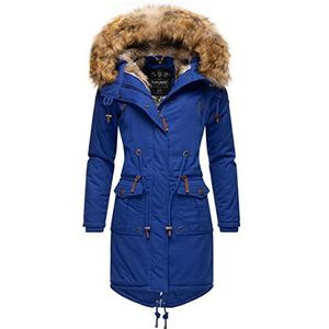 Navahoo Winterjas voor dames, warme winterparka met capuchon, rozijnen, XS-XXL, jean blauw, XL