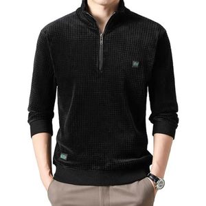 Herensweatshirt met lange mouwen | Casual Alpaca trui met ritssluiting - Huidvriendelijke herentrui in effen kleur voor paardrijden, hardlopen, wandelen, winkelen