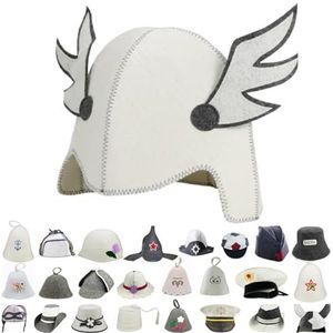 GMMH Saunahoed, saunamuts van wolvilt - (Hermes 1541) vilten saunakap voor dames en heren, vilten muts voor sauna