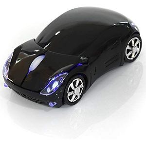 Draadloze muis voor kinderen, draadloze muis 2,4 G met USB-ontvanger, optische muis, draadloos, bluetooth, 1600 dpi, voor auto, voor laptop, pc, tablet, gaming, kantoor, Mac, Windows (zwart)