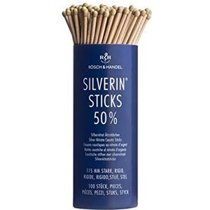 SILVERIN Zilvernitraat Stiften 50% (115mm stijf) 100St. | Effectieve Wratten Verwijdering