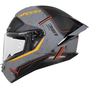 RYDZCLH Integraalmotorhelm Motocross-valhelm DOT/ECE goedgekeurde motorbromfietshelm met zonneklep voor mannen en vrouwen,E,2XL