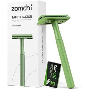 ZOMCHI Veiligheidsscheermes voor dames, veiligheidsscheermes met 5 mesjes, herenscheermes met een delicate doos, vrij van plastic (Fern Green Razor)