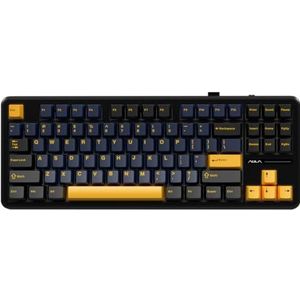 QPSJXN Draadloos gamingtoetsenbord, 87 HOTSWAP RGB Joint Design 2.4G USB Bluetooth 3 mechanisch toetsenbord compatibel (Thunder Black)