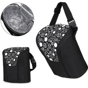 DZOZO Geïsoleerde Babyfles Zak Moedermelk Koeltas Draagbare Thermische Fles Tas Baby Fles Tote Bag Geïsoleerde Melkfles Tas Opbergtas Draagbare Melkfles Houder Geïsoleerde Melkfles Carrier, B-Zwart,