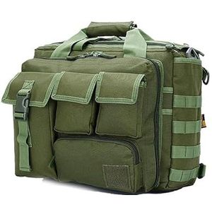 Tactische Camouflage Laptop Range Bag Gear Outdoor Sport Wandelen Draagtas Pouch, Olijfdrab, Medium