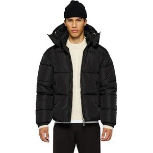 Burocs - Bufferjas - Zwart - Heren - Gewatteerde Winterjas met Afneembare Capuchon