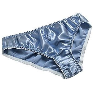 LSHARON Sexy slipje van 100% moerbeizijde voor dames, Blauw, XL