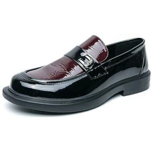 Heren Loafers Instappers Formele Mode Klassiek Banket Casual Zakelijk Formeel Schoenen,Rood,38 EU