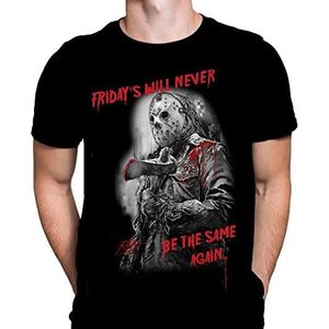 Wild Star Hearts Jason Friday Mens Zwart T-shirt Gothic Horror Halloween Mode Rick Melton Film Poster T-shirt, Zwart, 3XL