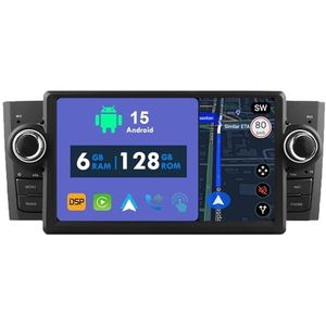 RoverOne Autoradio GPS voor Fiat Punto Grande Linea 2007-2012 Carplay Android Auto Stereo Hoofdeenheid Bluetooth WiFi Radio Speler Sat Navigatie