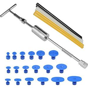 Uitdeuksets - 25 Stuks - Verfloze Deuken Reparatieset - Met Deuktrekker Slide Hamer T-bar Glijhamer