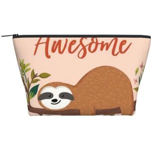 WSHFFILO You are Awesome Luiaard Gedrukt Dagelijkse Opbergtas Make-up Tas Reizen Toilettas Cosmetische Tas, Zwart, Eén maat