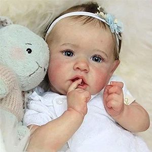 Reborn pop Pasgeboren Handgemaakte Meisje Doll, 22 Inch 55 cm Zachte Volledige Lichaam Realistische Siliconen Vinyl Real Life Baby Poppen voor Collectie Kinderen